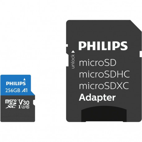 Philips MicroSDXC kaart 256GB Class 10 UHS-I U3 koos adapteriga