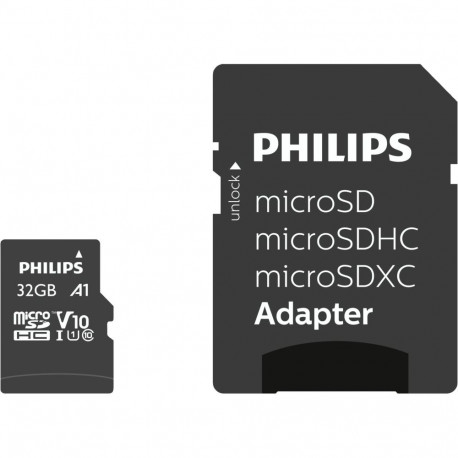 Philips MicroSDHC kaart 32GB Class 10 UHS-I U1 adapteriga