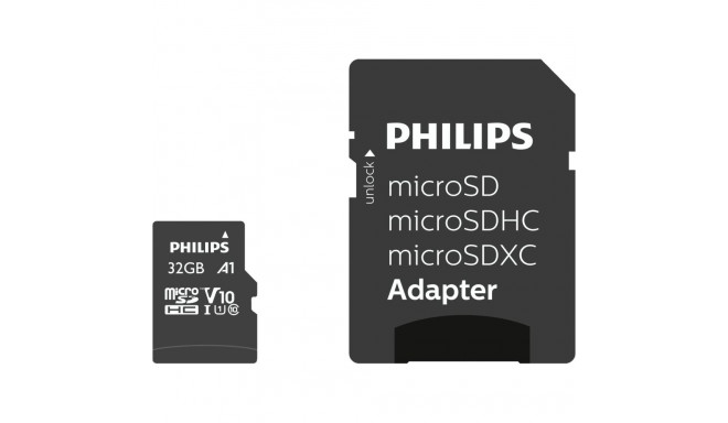 Philips MicroSDHC kaart 32GB Class 10 UHS-I U1 adapteriga