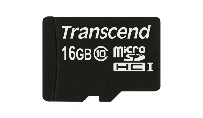 Transcend microSDHC 16GB Klassi 10 mälukaart + SD-adapter