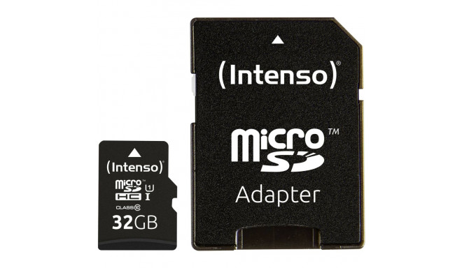 Intenso microSDHC kaart 32GB C10 UHS-I Premium adapteriga
