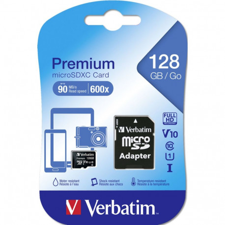 Verbatim microSDXC 128GB Class 10 UHS-I adapteriga 44085