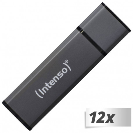 12x1 Intenso Alu Line 16GB USB-mälupulk 2.0 antratsiit