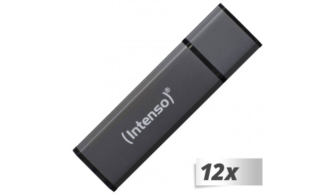 12x1 Intenso Alu Line 16GB USB-mälupulk 2.0 antratsiit