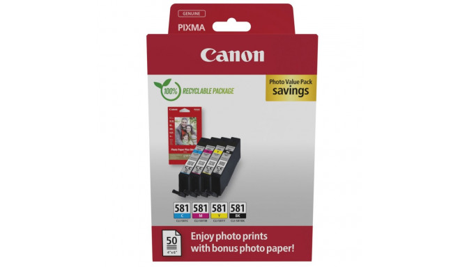 Canon CLI-581 BK/C/M/Y foto väärtuspakett