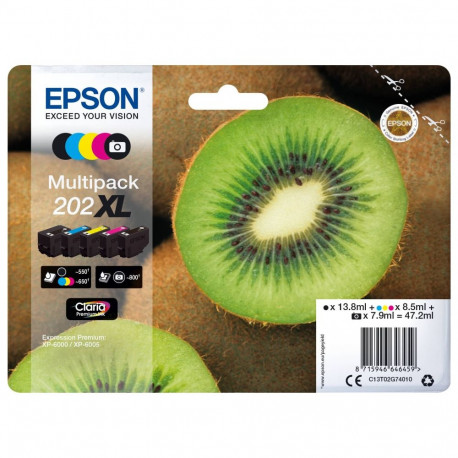 Epson multipakk Claria Premium T 202 XL must/pigmendimust/sinine/magenta/kollane T 02G7