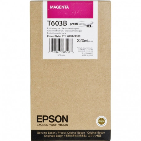 Epson ink cartridge magenta T 603  220 ml             T 603B