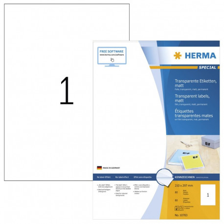 Herma läbipaistvad sildid 210x297 matt 100 lehte 80 tk 10783