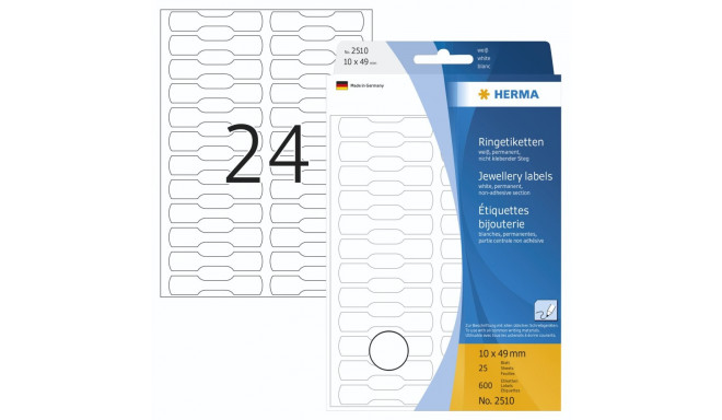 Herma Jewellery Labels 10x49 25 Sheets 111x170 600 pcs. 2510
