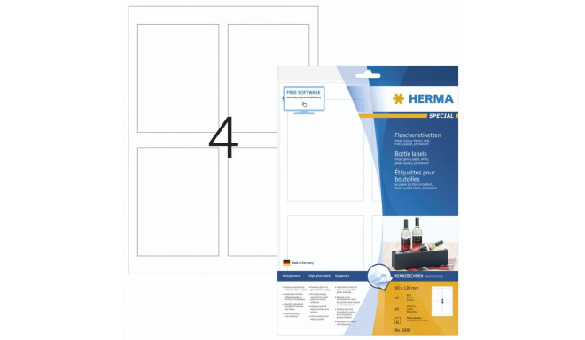 Herma pudelisilt inkjet 90x120 10 lehte DIN A4 40 tk 8882