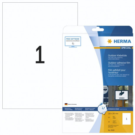 Herma Outdoor Adhesive Film 9500 210x297  50 sheets 10 pcs.