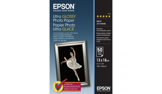 Epson ultra läikiv fotopaber 13x18 cm, 50 lk, 300 g S 041944