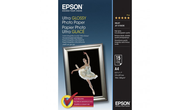 Epson ultra läikiv fotopaber A4, 15 lehte, 300g S041927