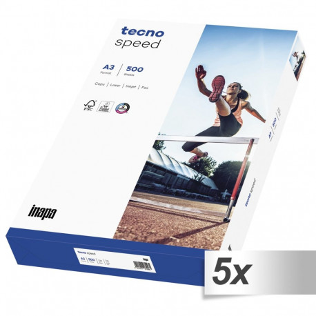 5x 500 lehte tecno speed A3 universaalne paber 80 g valge