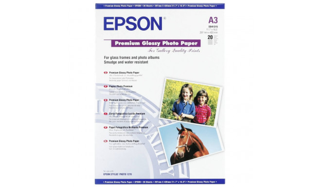 Epson Premium Glossy Photo Paper A3, 20 Sheet, 255g    S041315