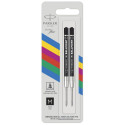 1x2 Parker Quinkflow Basic Ballpoint Pen Refill M black