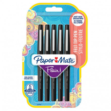 1x5 Paper Mate Flair viltpliiats M 0,7 mm must