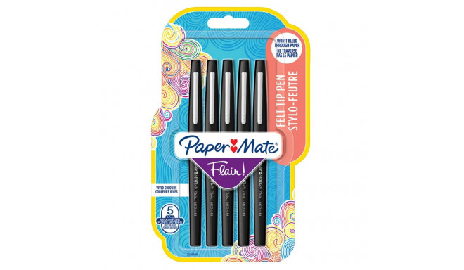 1x5 Paper Mate Flair viltpliiats M 0,7 mm must