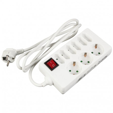 REV Socket line 9-osaline 1,4 m lülitiga valge