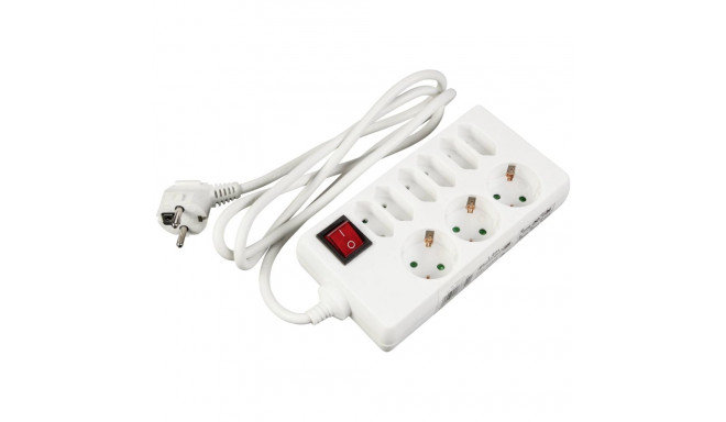 REV Socket line 9-fold 1,4 m w. switch white