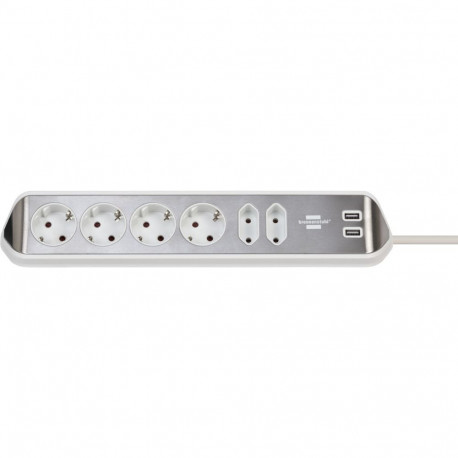 Brennenstuhl estilo Corner 6-way Extension Lead white