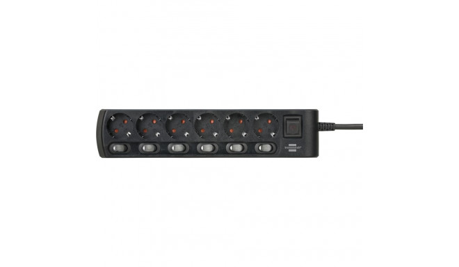 Brennenstuhl Socket Line 6-kohaline 2 m lülitiga