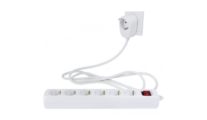 REV Multiple Socket Outlet 6+1- fold 5m +switch white Powersplit