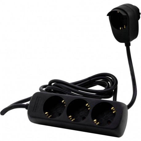 REV Multiple Socket Outlet 3+1-fold 2m black Powersplit
