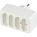 REV transition plug 4-fold Euro Socket line white