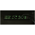 REV GAMER Mitmepesaline Pikendusjuhe 1,4m 5 pesa 2xUSB koos Värvimuutmisega
