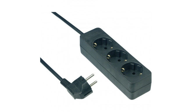 REV Socket line 3-kohaline 3,0 m must pikendusjuhe
