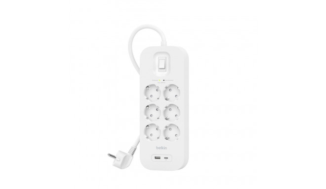 Belkin 6-pesaline ülepingekaitse, USB-A+C, 650J.SRB002VF2M