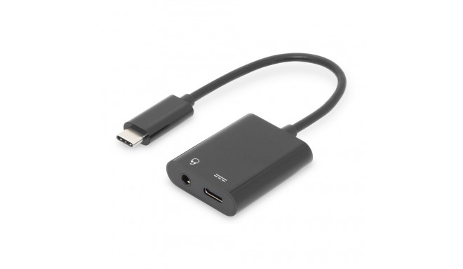 DIGITUS USB Type-C adapter Type-C–USB-C + 3,5 mm pesa