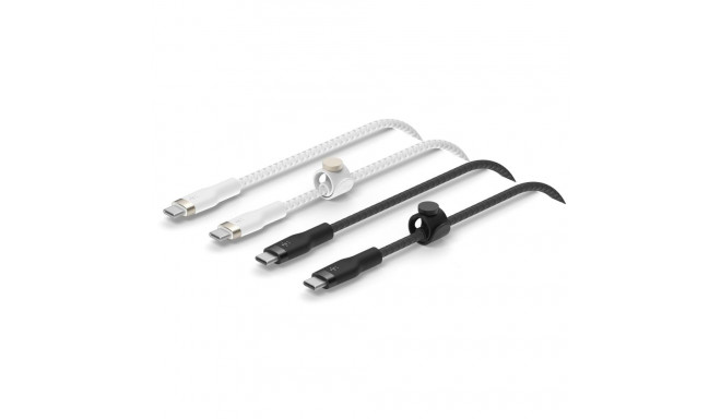 1x2 Belkin PRO Flex Silicone 1m USB-C/USB-C b+w  CAB011bt1MBW2PK