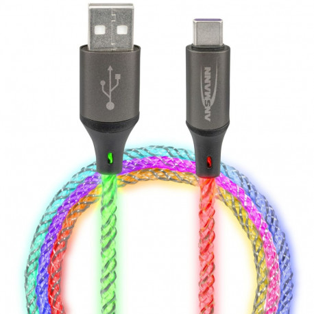 Ansmann USB-A / USB-C kaabel LED-valgustusega 100cm 1700-0158