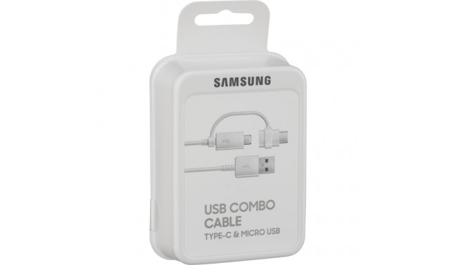Samsung Data Cable Micro-USB to USB-A + USB-C Adapter white bulk