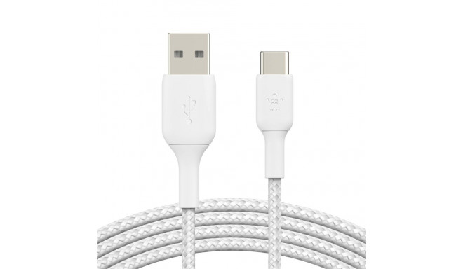 Belkin USB-C/USB-A kaabel 3m punutud, valge CAB002bt3MWH