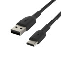 Belkin USB-C/USB-A Kaabel 3m punutud, must CAB002bt3MBK
