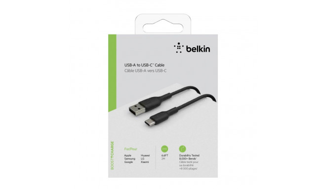 Belkin USB-C/USB-A kaabel 2m PVC, must CAB001bt2MBK