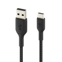 Belkin USB-C/USB-A Kaabel 1m punutud, must CAB002bt1MBK