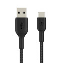 Belkin USB-C/USB-A Kaabel 1m punutud, must CAB002bt1MBK