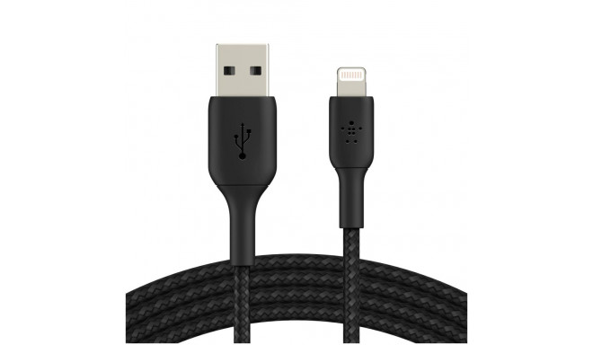 Belkin Lightning to USB-A kaabel 3m, punutud, mfi sert, must
