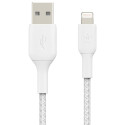 Belkin Lightning to USB-A Kaabel 3m, punutud, MFi sertifikaadiga, valge