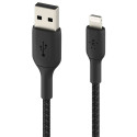 Belkin Lightning Kaabel 15cm, kaetud, MFi sertifikaadiga, must