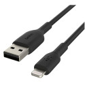 Belkin Lightning-USB-A Kaabel 15 cm, PVC, must, MFi sert.