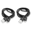 1x2 Verbatim Micro USB Cable Sync & Charge 100cm black 48874