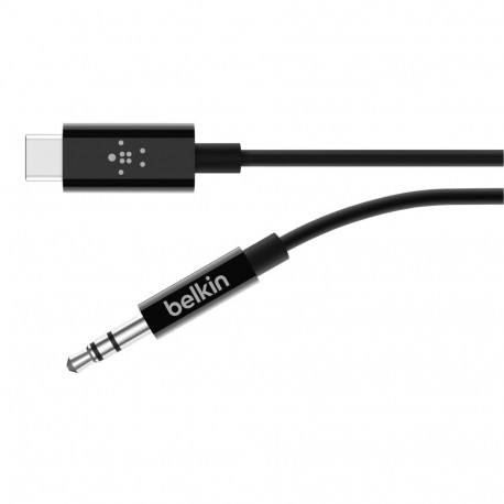 Belkin helikaabel RockStar USB-C–3.5mm 0.9m F7U079bt03-BLK