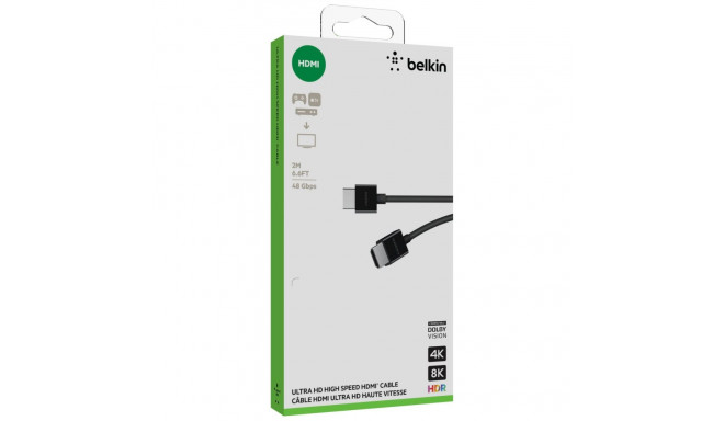 Belkin ultra kiire HDMI kaabel 4K HDR, 2m, must AV10175bt2MBKV2