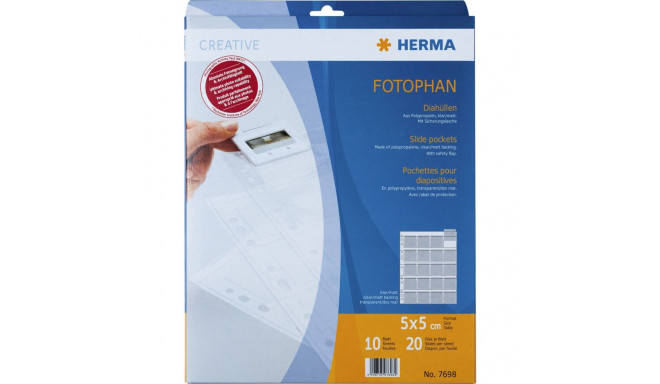 Herma slaiditaskud 5x5 10 lehte läbipaistev/matt 7698