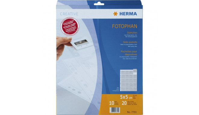 Herma Slide pockets 5x5 10 sheets clear 7701